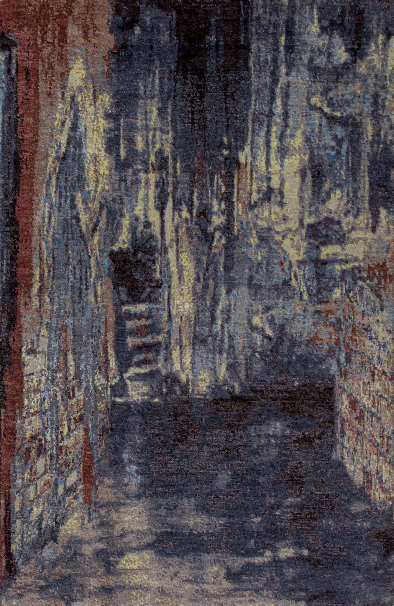 Modern Style Hand Knotted Wool Viscose Carpet