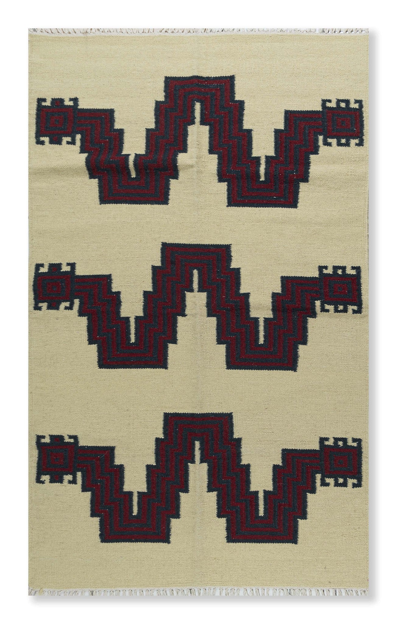 Ivory Kilim Wool Durrie Rugs