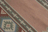 Rust Olive Kilim Wool Durrie Rugs