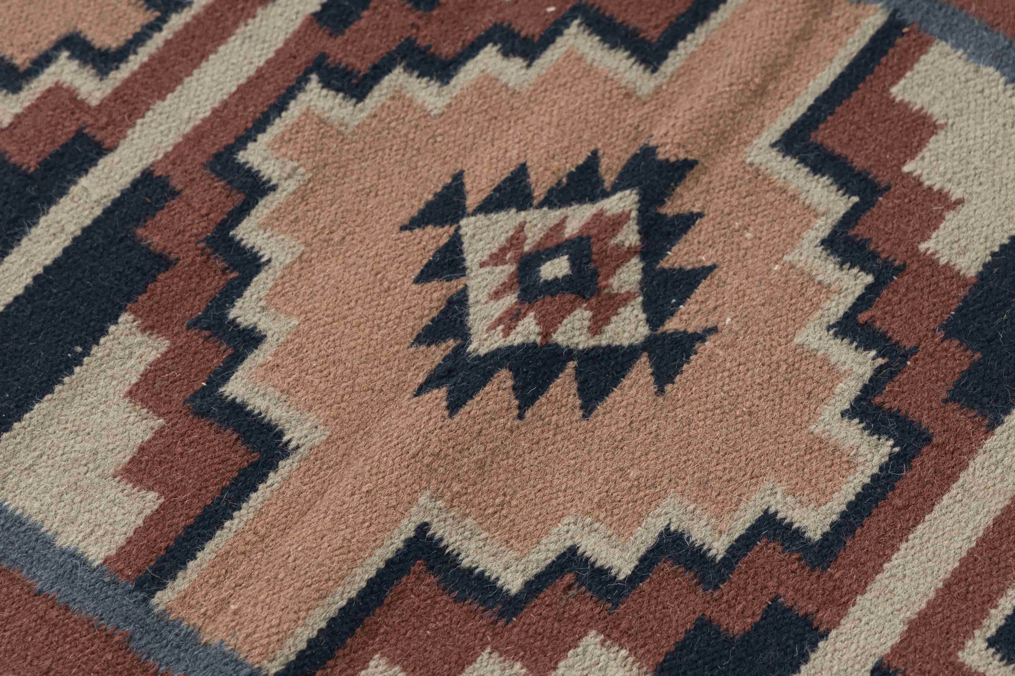 Rust Olive Kilim Wool Durrie Rugs