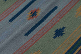 Rust Olive Kilim Wool Durrie Rugs