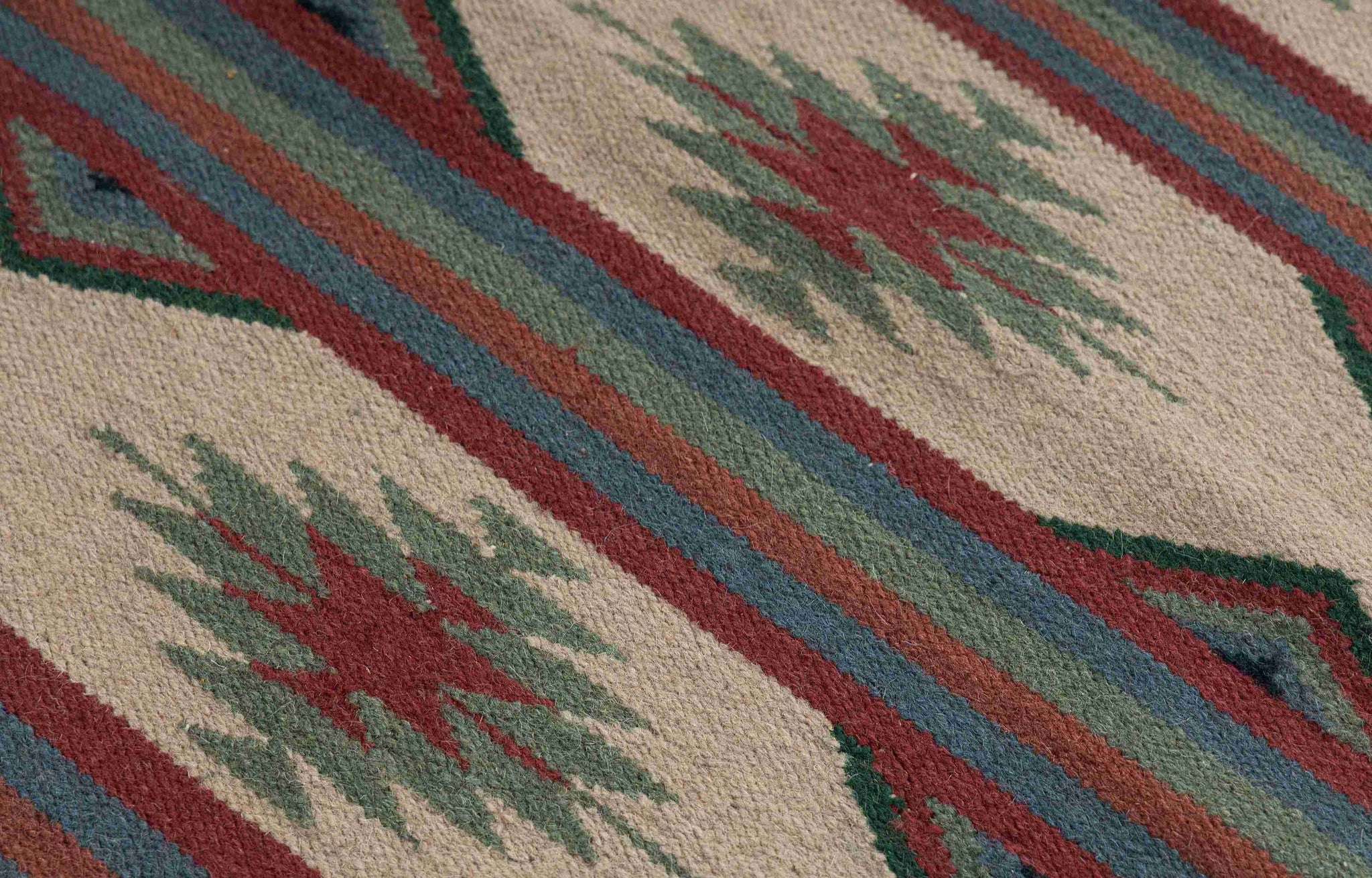 Rust Olive Kilim Wool Durrie Rugs