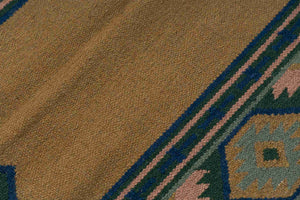 Rust Olive Kilim Wool Durrie Rugs