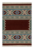 Rust Olive Kilim Wool Durrie Rugs