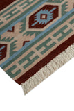 Rust Olive Kilim Wool Durrie Rugs