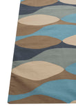 Mid century modern style flat woven cotton durrie rug