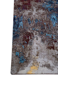 Modern Style Hand Knotted Wool Viscose Carpet