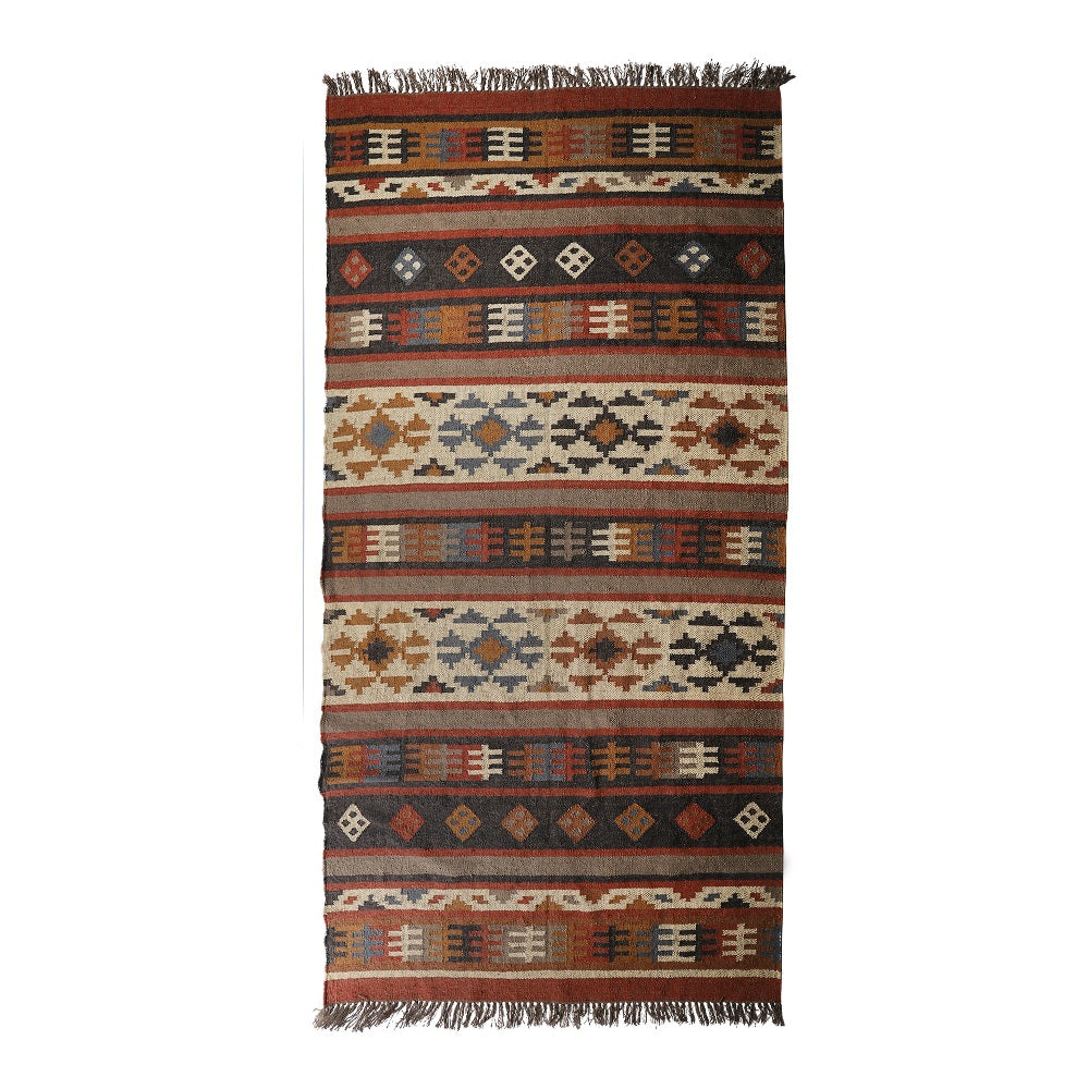 Kilim Style Hand Woven Jute Rug