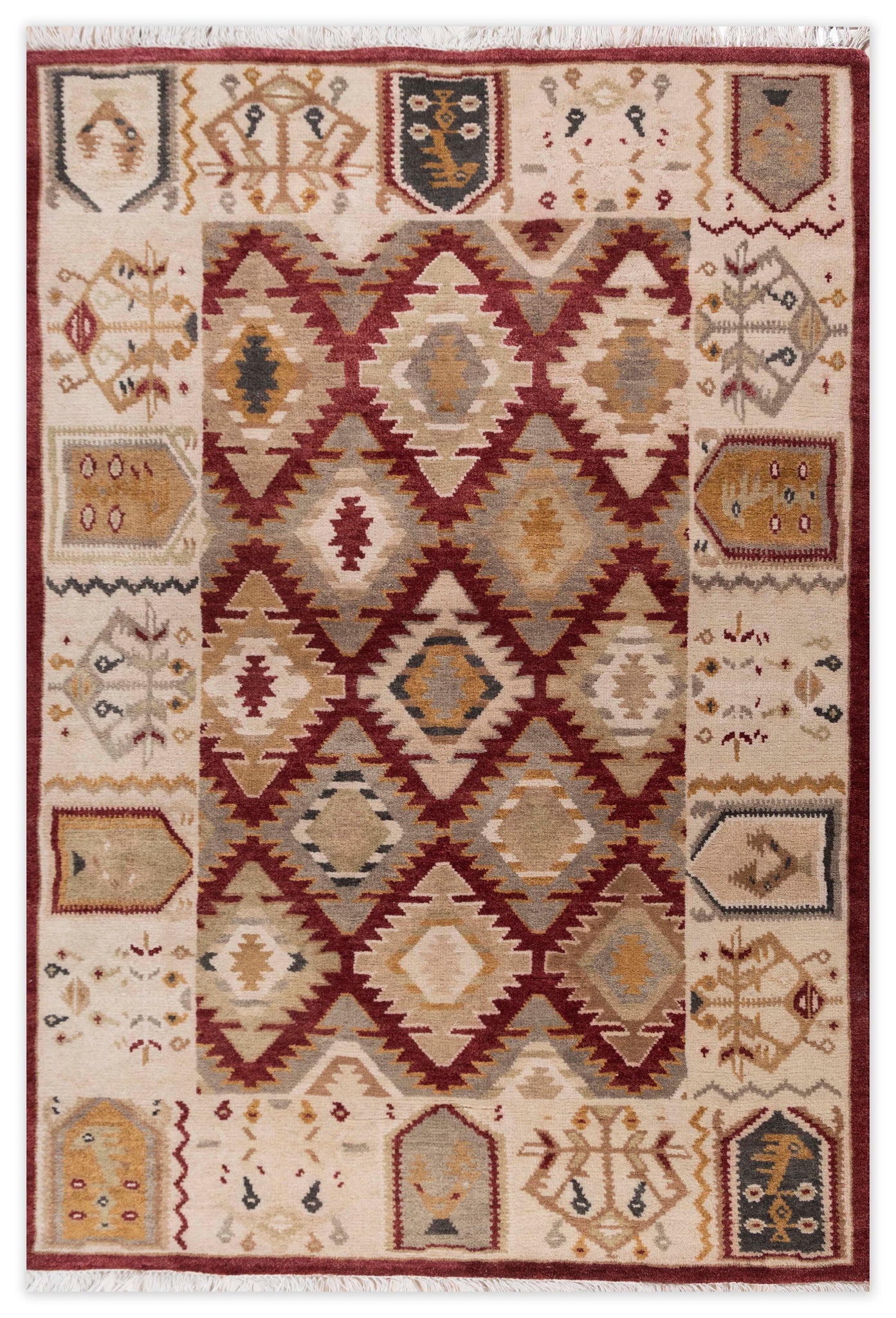 Hand Knotted Tribal Design Carpet