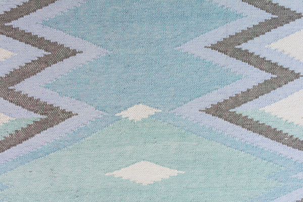 Geometrical Flat Woven Kilim Style Cotton Rug