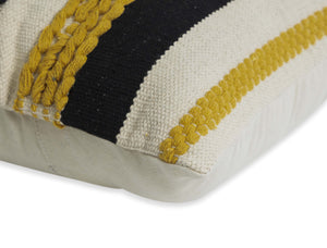 BOHO STYLE COTTON YELLOW HAND WOVEN CUSHION