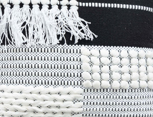 BOHO STYLE COTTON GREY HAND WOVEN CUSHION