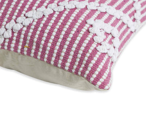 BOHO STYLE COTTON PINK HAND WOVEN CUSHION