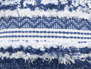 BOHO STYLE COTTON BLUE HAND WOVEN CUSHION