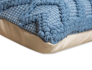BOHO STYLE COTTON NAVY HAND WOVEN CUSHION
